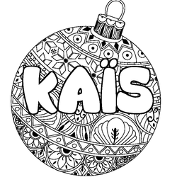 Coloraci&oacute;n del nombre KA&Iuml;S - decorado bola de Navidad