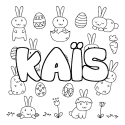 Coloraci&oacute;n del nombre KA&Iuml;S - decorado Pascua