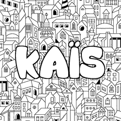 Coloraci&oacute;n del nombre KA&Iuml;S - decorado ciudad