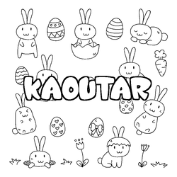 Coloraci&oacute;n del nombre KAOUTAR - decorado Pascua