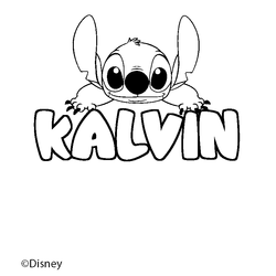 Coloraci&oacute;n del nombre KALVIN - decorado Stitch