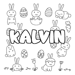 Coloraci&oacute;n del nombre KALVIN - decorado Pascua