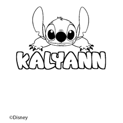 Coloraci&oacute;n del nombre KALYANN - decorado Stitch