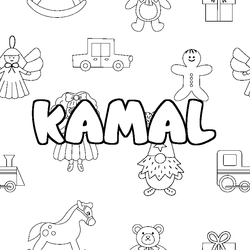 Coloraci&oacute;n del nombre KAMAL - decorado juguetes