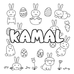 Coloraci&oacute;n del nombre KAMAL - decorado Pascua