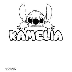 Coloraci&oacute;n del nombre KAMELIA - decorado Stitch