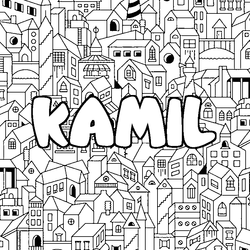 Coloraci&oacute;n del nombre KAMIL - decorado ciudad