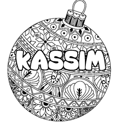 Coloraci&oacute;n del nombre KASSIM - decorado bola de Navidad