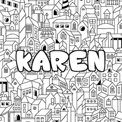 Coloraci&oacute;n del nombre KAREN - decorado ciudad