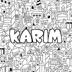 Coloraci&oacute;n del nombre KARIM - decorado ciudad