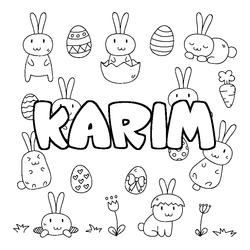 Coloraci&oacute;n del nombre KARIM - decorado Pascua