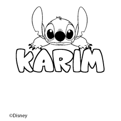 Coloraci&oacute;n del nombre KARIM - decorado Stitch
