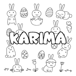 Coloraci&oacute;n del nombre KARIMA - decorado Pascua