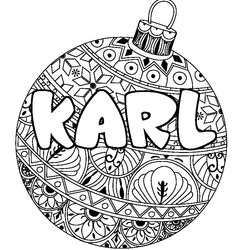 Coloraci&oacute;n del nombre KARL - decorado bola de Navidad