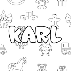 Coloraci&oacute;n del nombre KARL - decorado juguetes