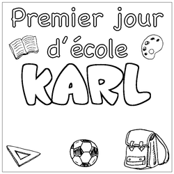 Coloraci&oacute;n del nombre KARL - decorado primer d&iacute;a de escuela