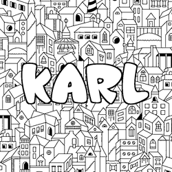 Coloraci&oacute;n del nombre KARL - decorado ciudad
