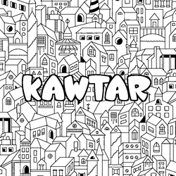 Coloraci&oacute;n del nombre KAWTAR - decorado ciudad