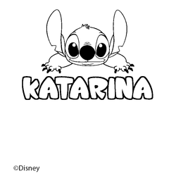 Coloraci&oacute;n del nombre KATARINA - decorado Stitch