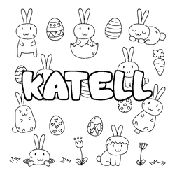Coloraci&oacute;n del nombre KATELL - decorado Pascua