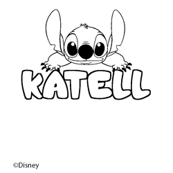 Coloraci&oacute;n del nombre KATELL - decorado Stitch