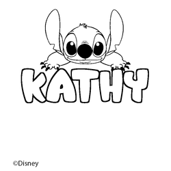 Coloraci&oacute;n del nombre KATHY - decorado Stitch