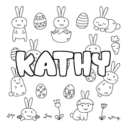 Coloraci&oacute;n del nombre KATHY - decorado Pascua