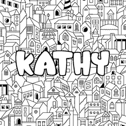 Coloraci&oacute;n del nombre KATHY - decorado ciudad