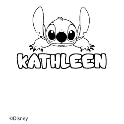 Coloraci&oacute;n del nombre KATHLEEN - decorado Stitch
