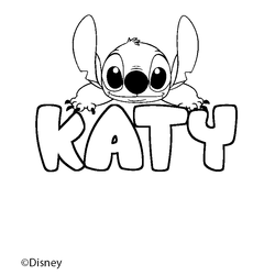 Coloraci&oacute;n del nombre KATY - decorado Stitch