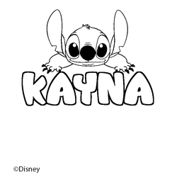 Coloraci&oacute;n del nombre KAYNA - decorado Stitch