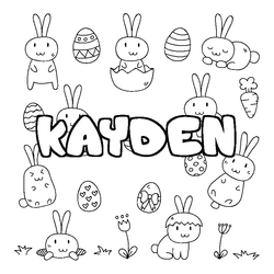 Coloraci&oacute;n del nombre KAYDEN - decorado Pascua