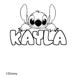 Coloraci&oacute;n del nombre KAYLA - decorado Stitch