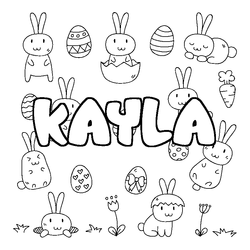 Coloraci&oacute;n del nombre KAYLA - decorado Pascua