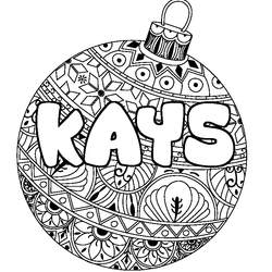 Coloraci&oacute;n del nombre KAYS - decorado bola de Navidad