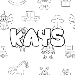 Coloraci&oacute;n del nombre KAYS - decorado juguetes
