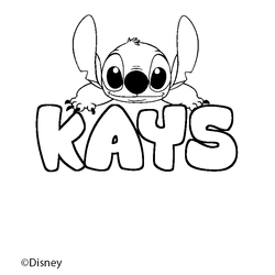 Coloraci&oacute;n del nombre KAYS - decorado Stitch