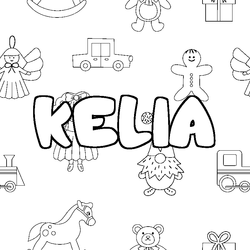 Coloraci&oacute;n del nombre KELIA - decorado juguetes