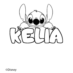 Coloraci&oacute;n del nombre KELIA - decorado Stitch