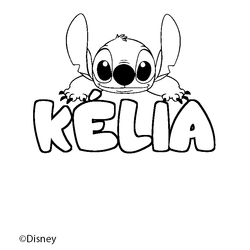 Coloraci&oacute;n del nombre K&Eacute;LIA - decorado Stitch