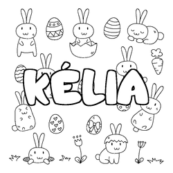 Coloraci&oacute;n del nombre K&Eacute;LIA - decorado Pascua