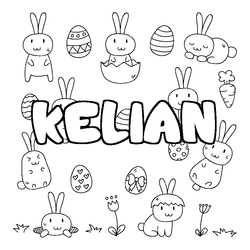 Coloraci&oacute;n del nombre KELIAN - decorado Pascua