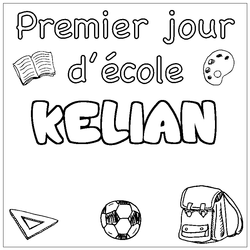 Coloraci&oacute;n del nombre KELIAN - decorado primer d&iacute;a de escuela