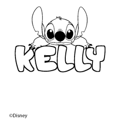 Coloraci&oacute;n del nombre KELLY - decorado Stitch