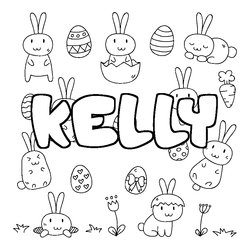 Coloraci&oacute;n del nombre KELLY - decorado Pascua
