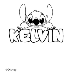 Coloraci&oacute;n del nombre KELVIN - decorado Stitch