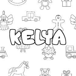 Coloraci&oacute;n del nombre KELYA - decorado juguetes