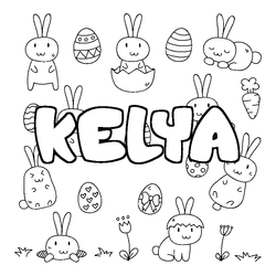 Coloraci&oacute;n del nombre KELYA - decorado Pascua