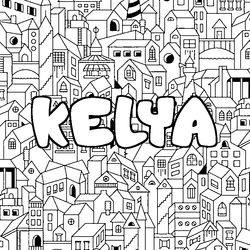 Coloraci&oacute;n del nombre KELYA - decorado ciudad