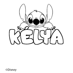 Coloraci&oacute;n del nombre K&Eacute;LYA - decorado Stitch